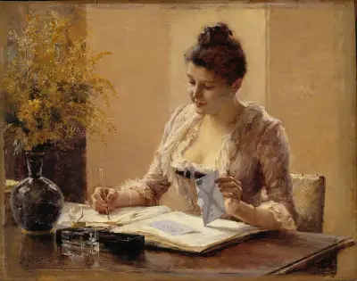 Dáma píšící dopis, Albert Edelfelt