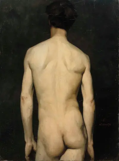 Männliches Modell, Aktstudie von Albert Edelfelt
