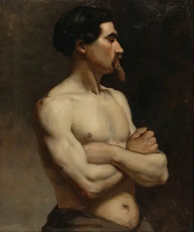 Male Model, Academy Study av Albert Edelfelt