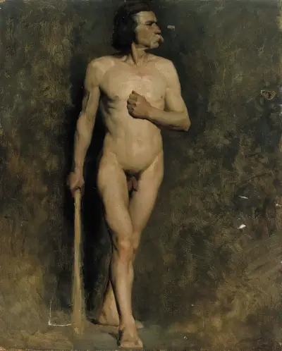 Männliches Modell von Albert Edelfelt
