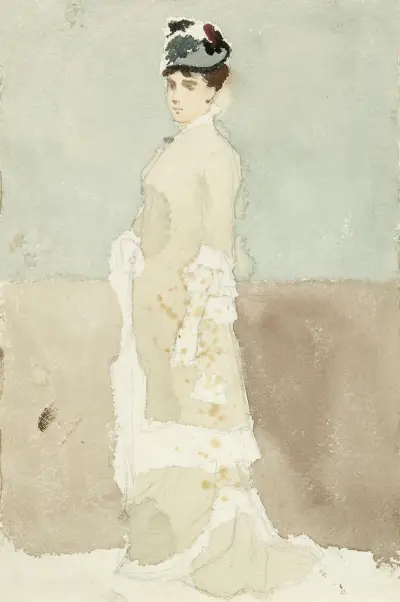 Frau im Promenadenkleid von Albert Edelfelt