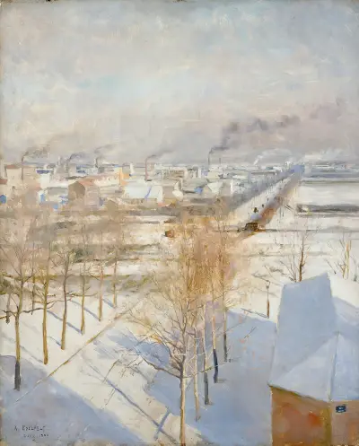 Paris im Schnee von Albert Edelfelt