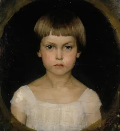 Portrait Of The Artist´s Sister Berta Edelfelt, 1876 av Albert Edelfelt