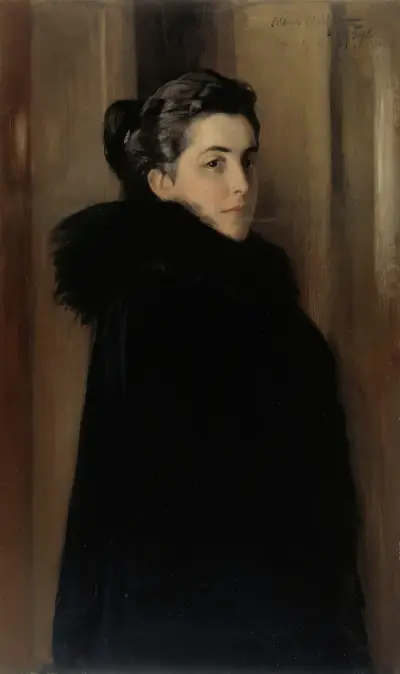 Porträtt av konstnärens hustru Ellan Edelfelt av Albert Edelfelt