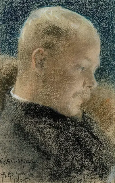 Porträtt av författaren Karl A. Tavaststjerna av Albert Edelfelt