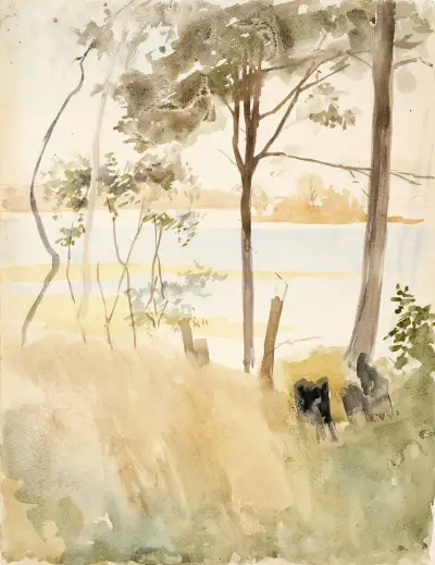 Havsstranden vid Haikko på hösten av Albert Edelfelt