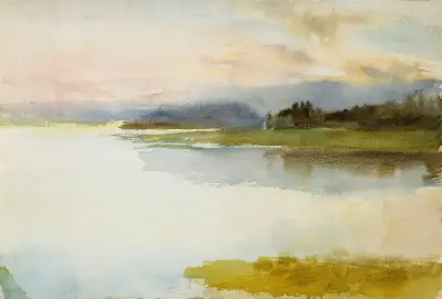 Mořské pobřeží večer, Albert Edelfelt