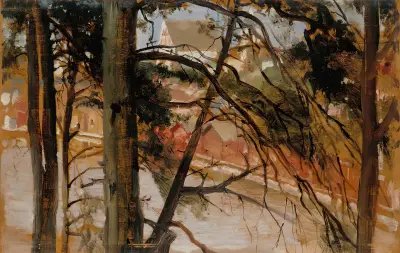 Studie zu Porvoo vom Hügel Näsinmäki von Albert Edelfelt