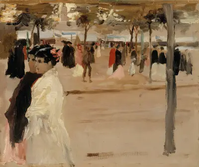 Studie zur Strandstraße in San Telmo, Sevilla von Albert Edelfelt