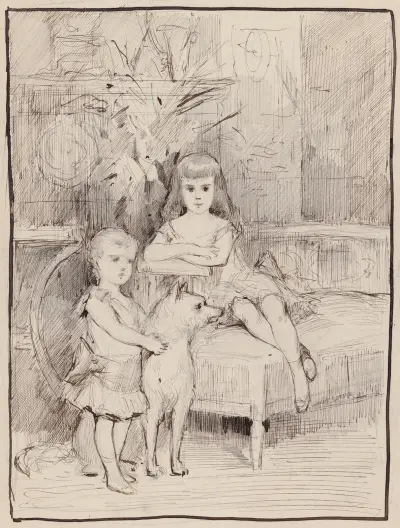 Studie, Michail a Xenie, děti Alexandra III., Albert Edelfelt