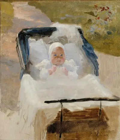 Umělcův syn Erik v kočárku, Albert Edelfelt