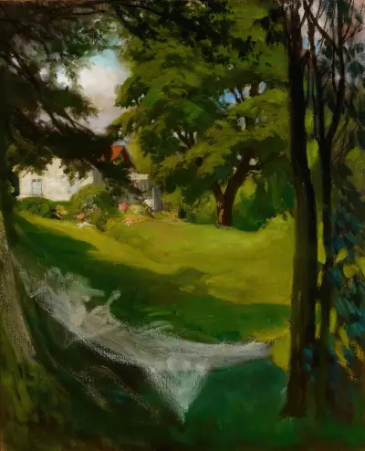 Konstnärens sommarvilla i Haikko sett från havet av Albert Edelfelt