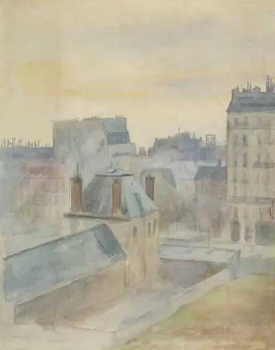 Utsikt över konstnärens ateljé i Paris av Albert Edelfelt