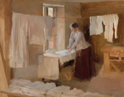 Bügelnde Frau, Studie zu den Wäscherinnen von Albert Edelfelt
