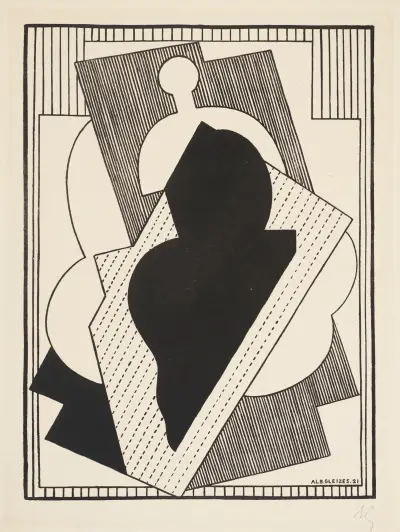 Cubist Composition (Centre Noir) av Albert Gleizes