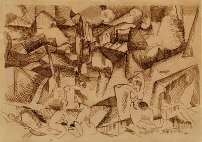 Les Baigneuses av Albert Gleizes