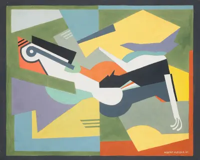 Nu allongé ou Femme nue cubiste av Albert Gleizes