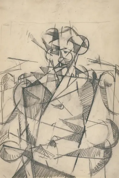 Untitled [Cubist portrait of a seated man] av Albert Gleizes