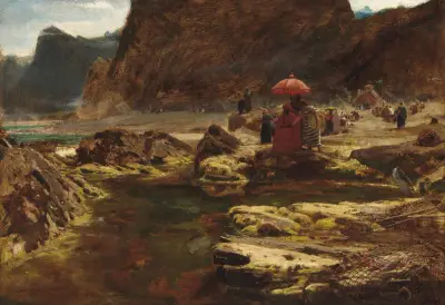 The Sultan and his camp by the enchanted lake av Albert Goodwin