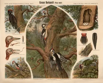 Great Spotted Woodpecker (Picus major) av Albert Kull
