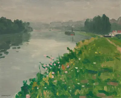 Berge de la Seine à Méricourt, Albert Marquet