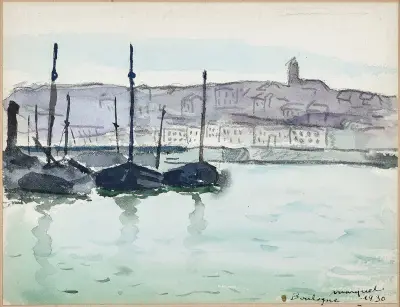 Boulogne-sur-mer, bateaux dans le port av Albert Marquet