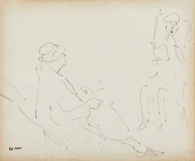 Couple assis sur des transats av Albert Marquet