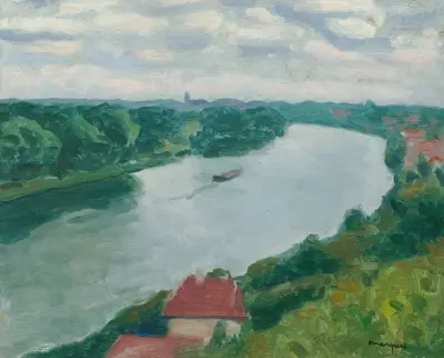 La Frette, la Seine vue des coteaux en direction d’Herblay av Albert Marquet