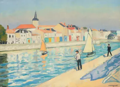 Les Pêcheurs À La Ligne, La Chaume av Albert Marquet