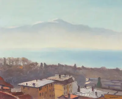 Les toits d’Ouchy et le Léman av Albert Marquet