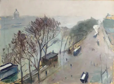 L’Hiver, quai du Louvre, temps de neige av Albert Marquet