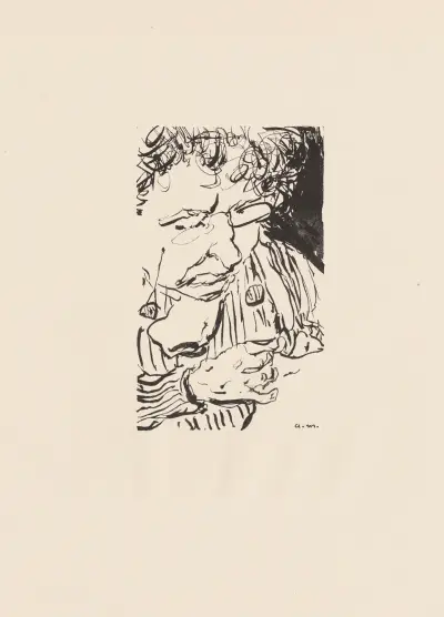 Mère de l’artiste cousant av Albert Marquet