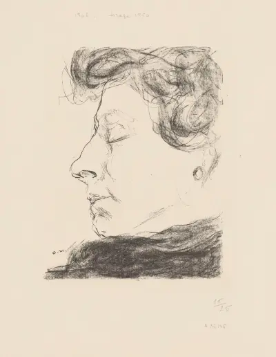 Mère de l’artiste de profil av Albert Marquet
