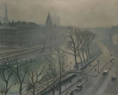 Paris, Le Quai Des Grands Augustins, Crépuscule av Albert Marquet