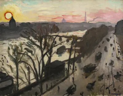 Paris, quai du Louvre, soleil d’hiver av Albert Marquet
