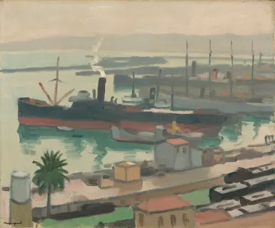 Pluie sur le port, Albert Marquet