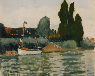 Poissy, Bateau pavoisé av Albert Marquet