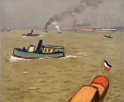 Vedette in Hamburg av Albert Marquet