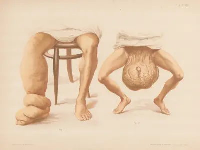 I. Elephantiasis of leg, II. Elephantiasis of scrotum av Prince Albert Morrow