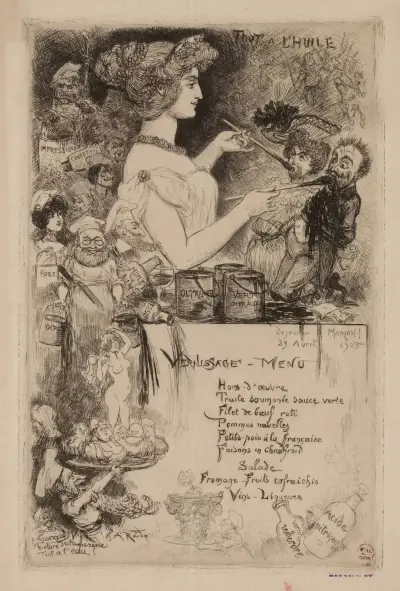 Déjeuner Mariani, le 29 avril 1905 av Albert Robida