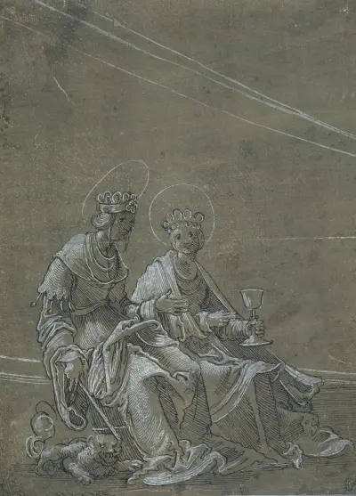 Die Heilige Margarete und die Heilige Barbara av Albrecht Altdorfer
