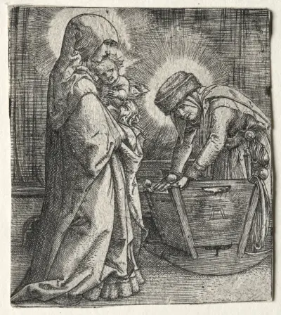 The Virgin with the Child and St. Anne at the Cradle av Albrecht Altdorfer