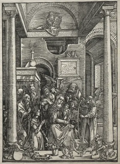 Adoration of the Virgin and Child by Saints and Angels av Albrecht Dürer