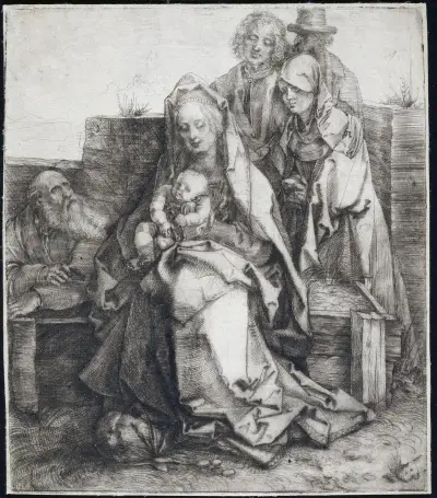 Holy Family with Saint John, The Magdalen, and Nicodemus av Albrecht Dürer