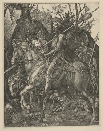 Knight, death and the devil – nr 1 av Albrecht Dürer