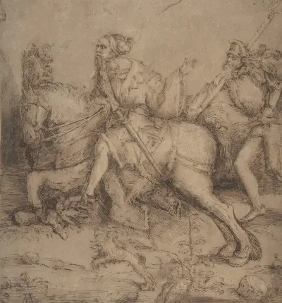 Knight on Horseback and Landsknecht av Albrecht Dürer