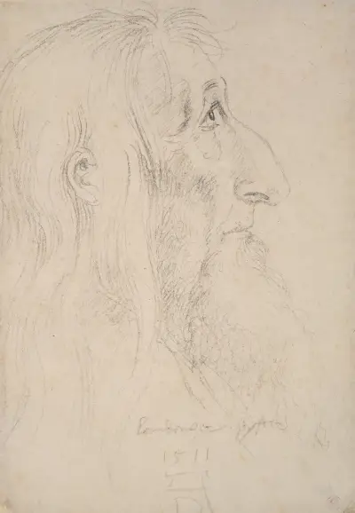 Porträtstudie des Matthäus Landauer av Albrecht Dürer
