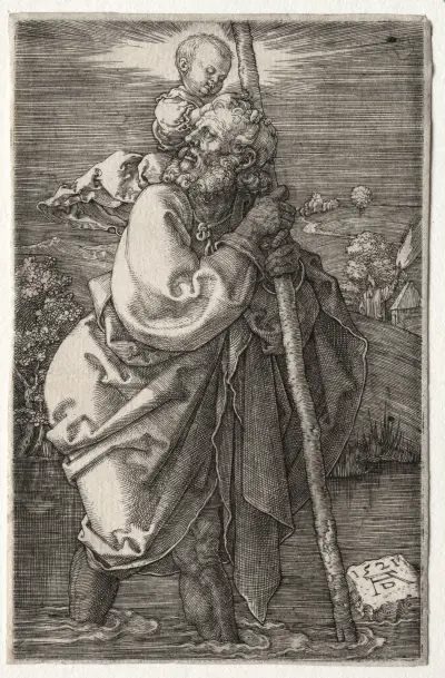 St. Christopher, Facing to the Left av Albrecht Dürer