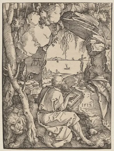 St. Jerome in a Cave av Albrecht Dürer