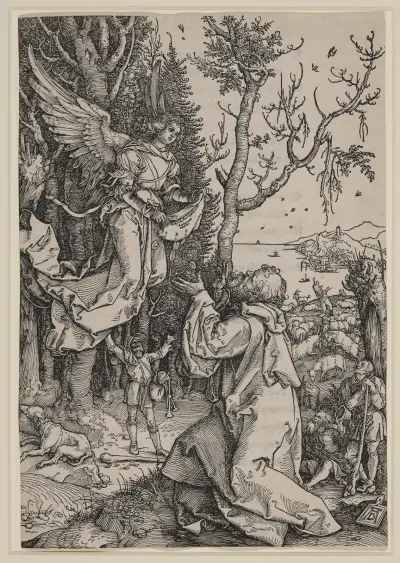 The angel appearing to Joachim – nr 1 av Albrecht Dürer